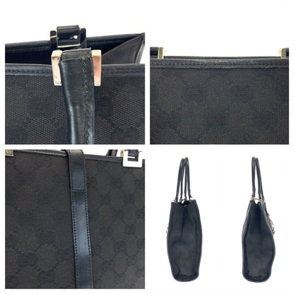 Gucci Jackie Black Silver Hardware GG Canvas 002 1065 Tote Bag Handbag Women