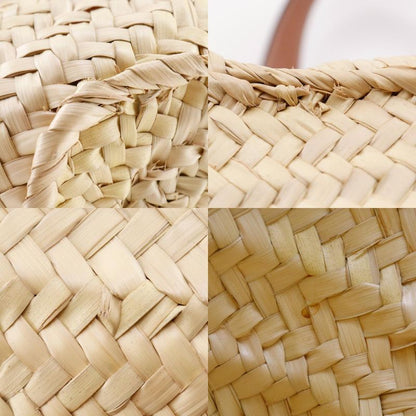 Loewe Basket Bag Small Bag Raffia X Leather Brown Women's Tote Bag