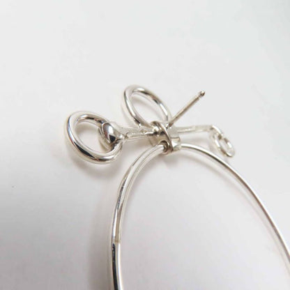 Hermes Loop Medium Earrings For Both Ears Ag925 Silver With Box Storage Bag
