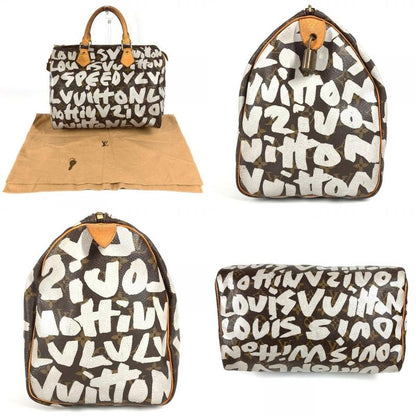 Louis Vuitton Handbag Speedy 30 M92195 Monogram Graffiti Canvas Brown