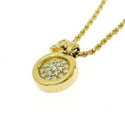 Christian Dior GP Rhinestone CD Logo Necklace Gold 408924 Necklace