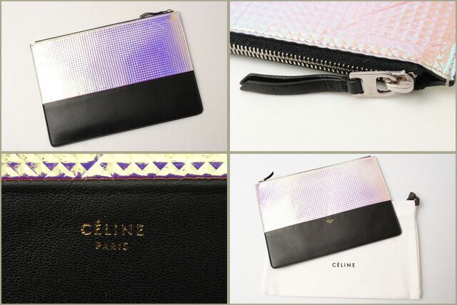 Celine Brand Bag Similar Used Clutch Pouch Clutch Bag Bicolor Rainbow Black