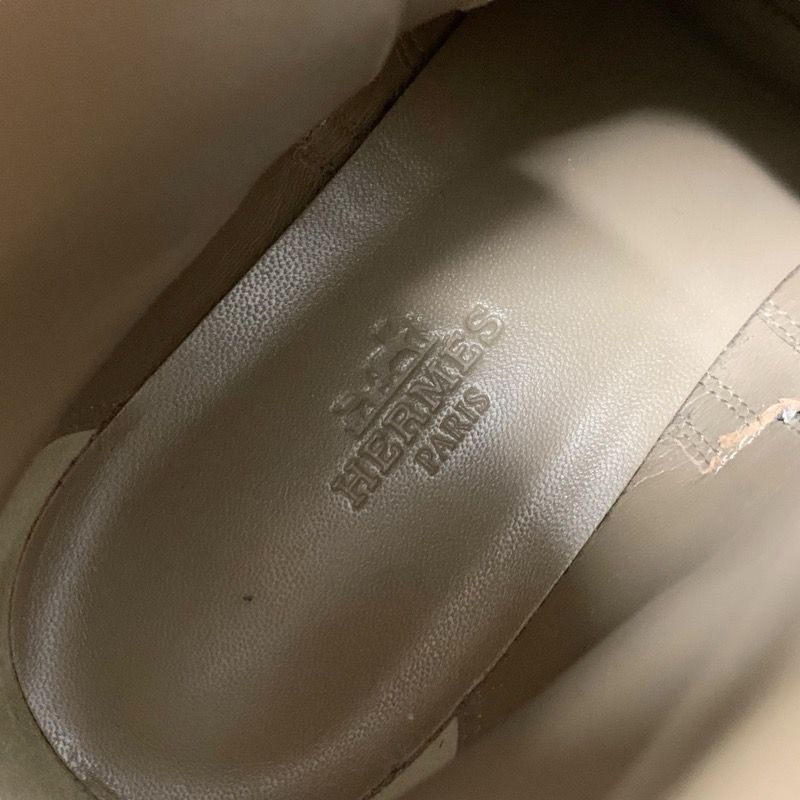 Hermes Neo Boots Short Boots Shoes Leather Black Silver Kelly Hardware