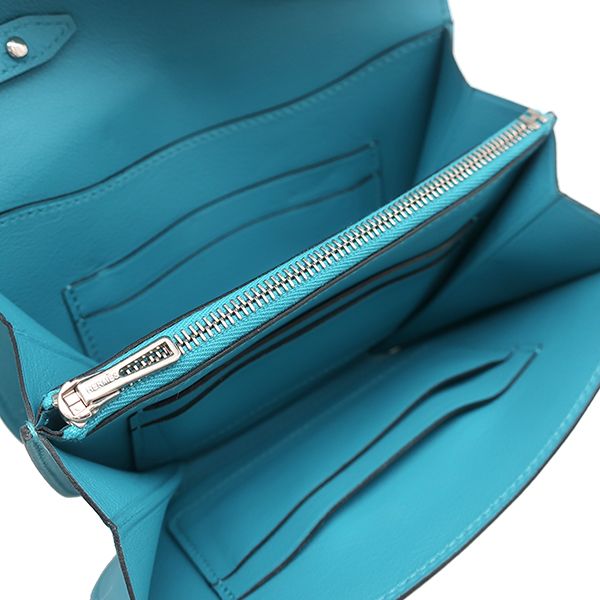 Hermes Shoulder Bag Mini Convoyeur Vosuift Turquoise Silver Hardware Blue