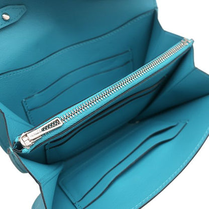 Hermes Shoulder Bag Mini Convoyeur Vosuift Turquoise Silver Hardware Blue