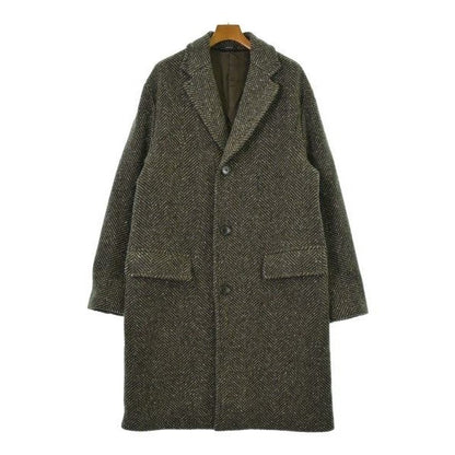 Hermes Coat Wool Brown X Gray White