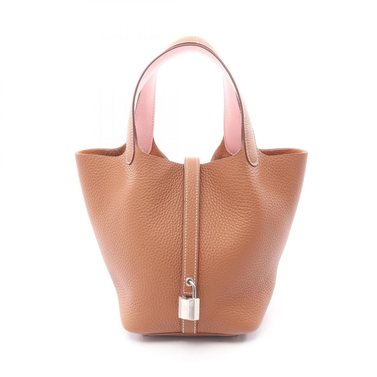 Hermes Handbag Picotin Lock PM Eclat Gold Rose Sakura Leather