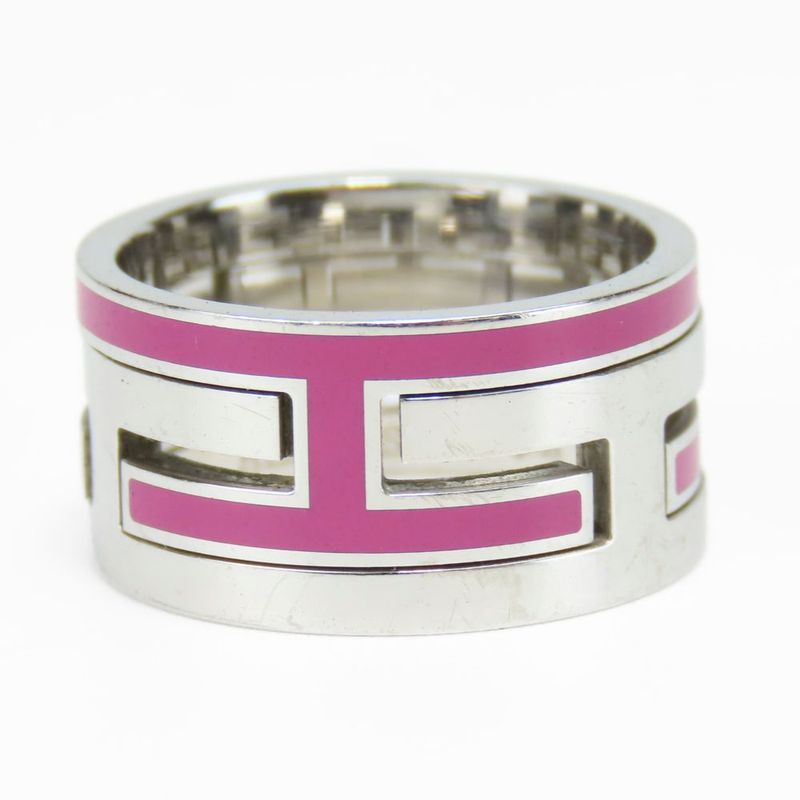 Hermes RING - RING MOVE ASH 51 Silver 925 Approx 7.2g Silver Pink Accessory