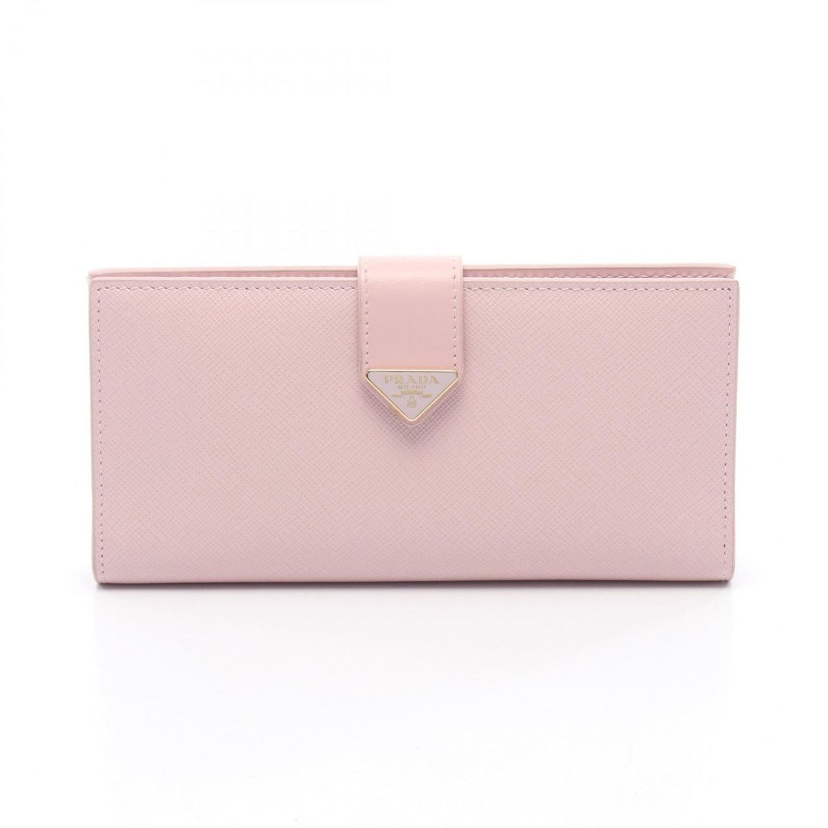 Prada Bifold Wallet Saffiano Tab Triangle Logo Light Pink