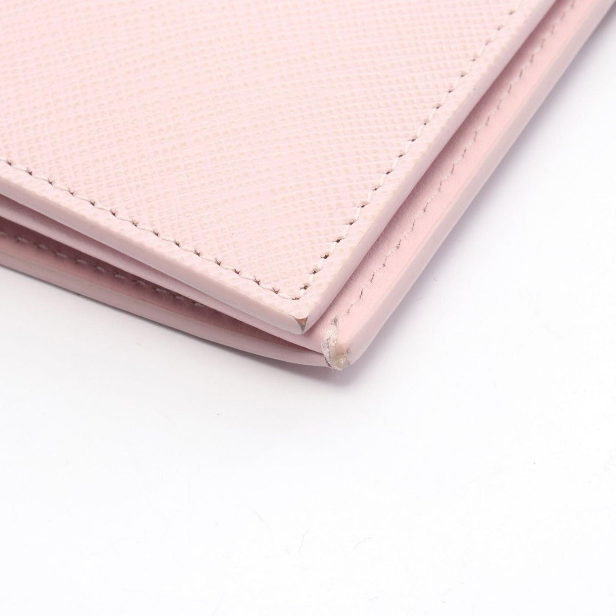 Prada Bifold Wallet Saffiano Tab Triangle Logo Light Pink — view 8