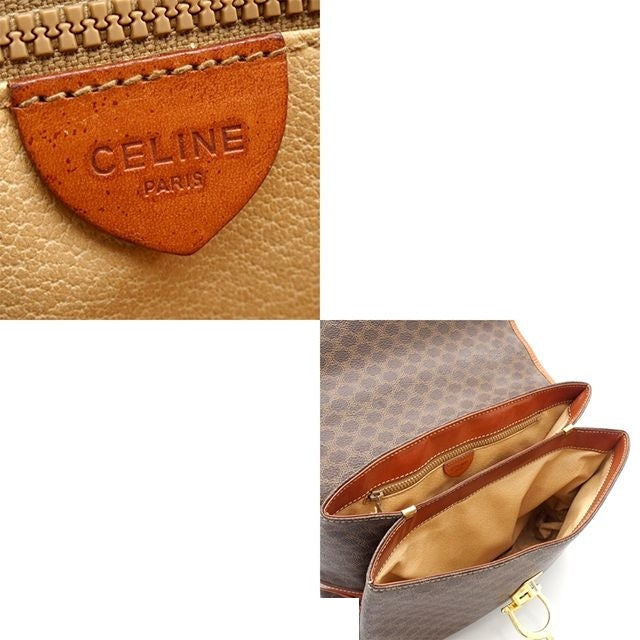 Celine Macadam Pattern Top Hand Brown Vintage Handbag — view 5