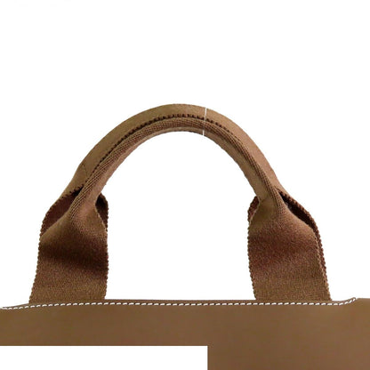 Hermes Valparaiso MM Etoupe Silver Toile Chevron Leather Handbag — view 4