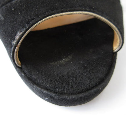 Good Hermes Suede Ankle Strap Sandals 34 21cm (8.27in) Equivalent Black Women's