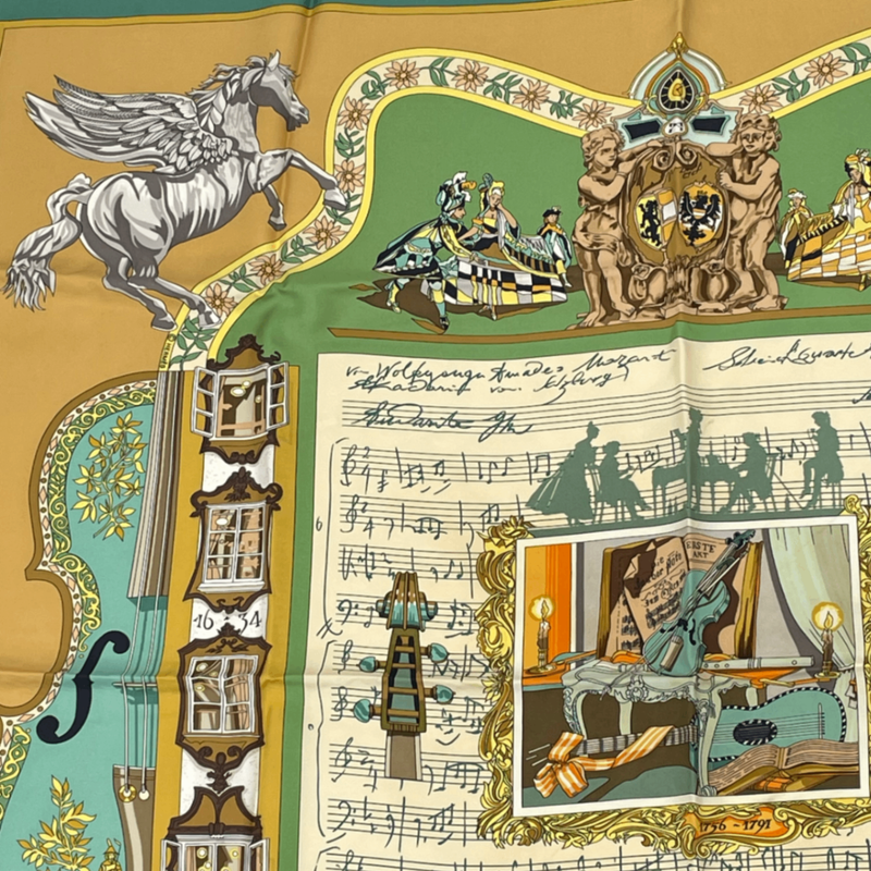 Hermes Carre 90 In Salzburg At Salzburg Scarf Silk Green