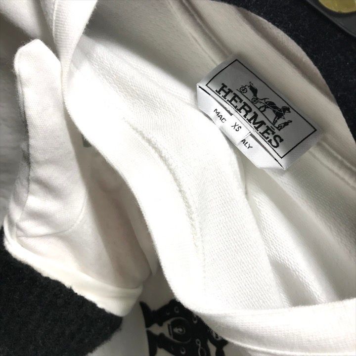 Hermes Robot Motif Patch Short Sleeve T-Shirt Top White