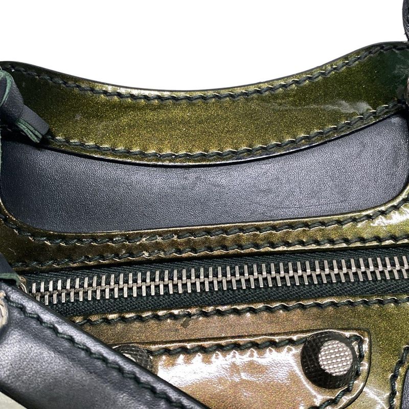 Balenciaga Handbag The Giant Mini City 309544 Blue Green Leather