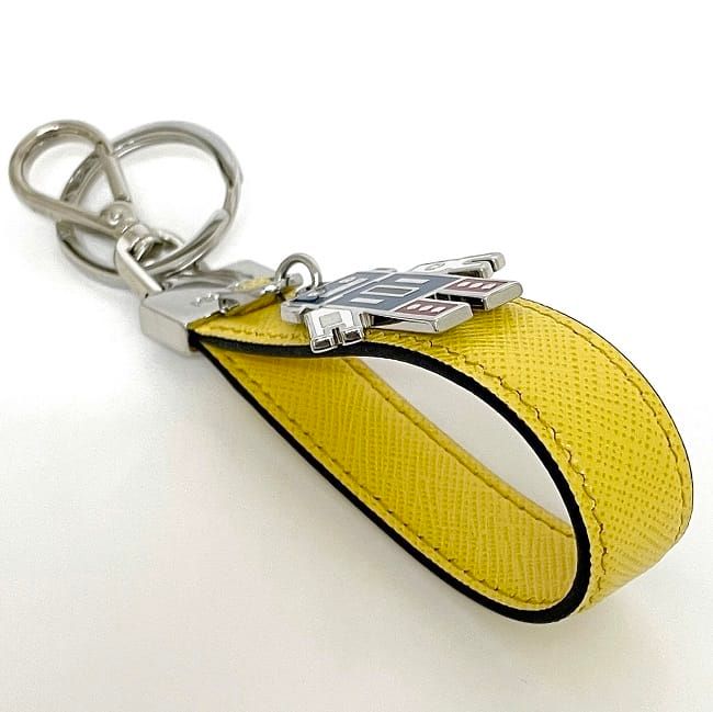 Prada Key Holder Yellow SOLE F0377 2pp040 Never Used