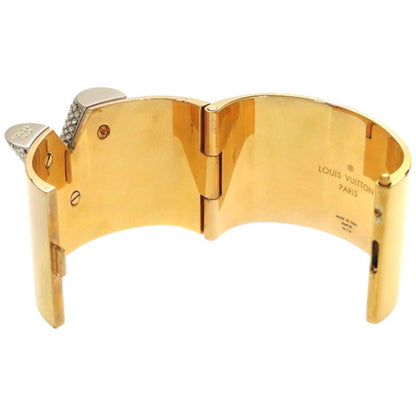 Louis Vuitton Escential V M68157 GP Rhinestone Gold Bangle LV 1002 Louis Vuitton