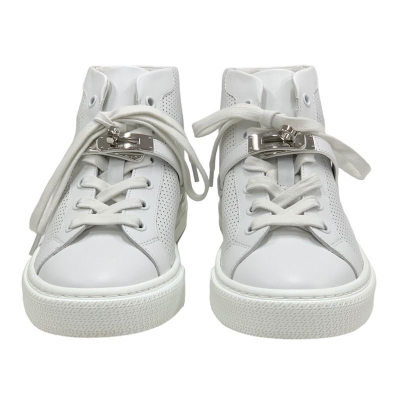 Hermes Daydream Sneakers High Cut Sneakers Shoes Kelly Hardware Leather White