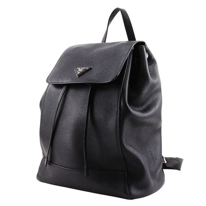 Prada Backpack 1bz007 Calf Black Unisex Backpack/daypack