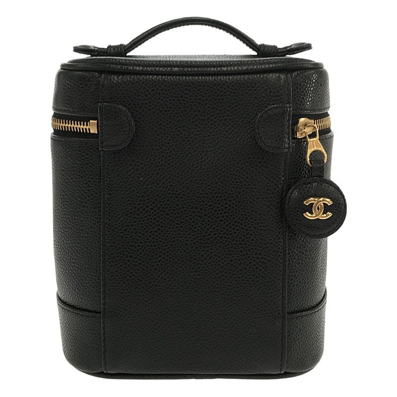 Chanel - 93659 Coco Mark Caviar Skin Vanity Bag - Black - Women