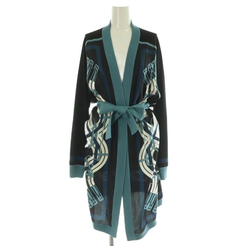 Hermes 24 Mors a Jouets Detoure Bridle Twill Raine Long Cardigan