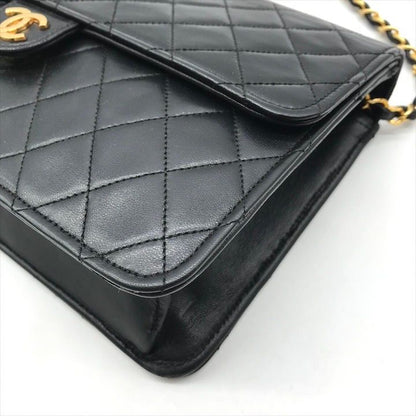 Chanel CC Logo Quilted Lambskin Push Lock Chain Shoulder Bag Black