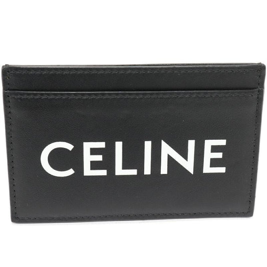Celine Card Case Passcase Logo Holder Smooth Calfskin Black