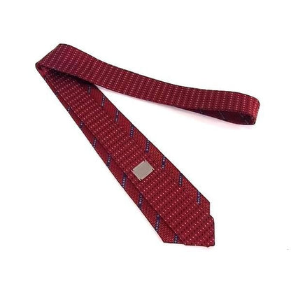 Bvlgari 100% Silk Reversible All-over Pattern Tie Business Red As9653 — view 4