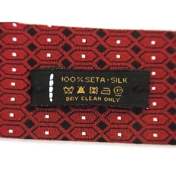 Bvlgari 100% Silk Reversible All-over Pattern Tie Business Red As9653 — view 6