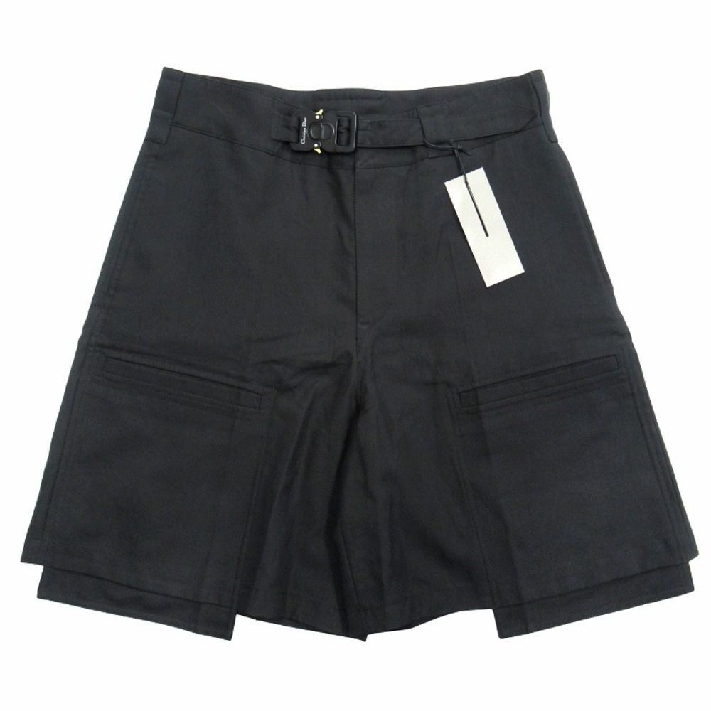 Dior Rollaco Star Cdlogo Buckle Belt Woven Shorts Wide Cargo XS Black