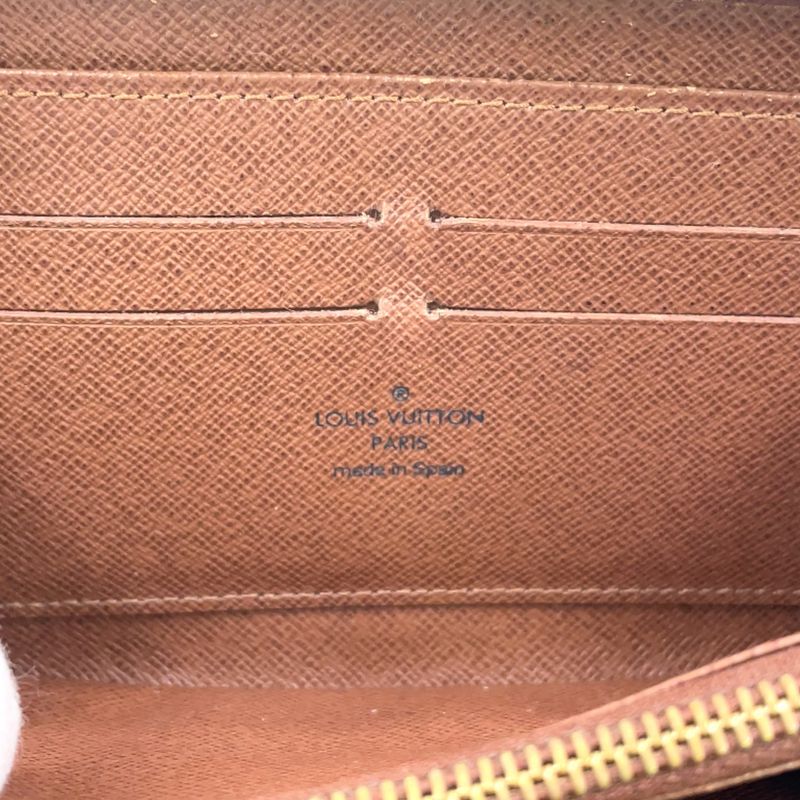 Louis Vuitton Zippy Wallet Monogram PVC Brown Round Zipper Long Wallet Gold