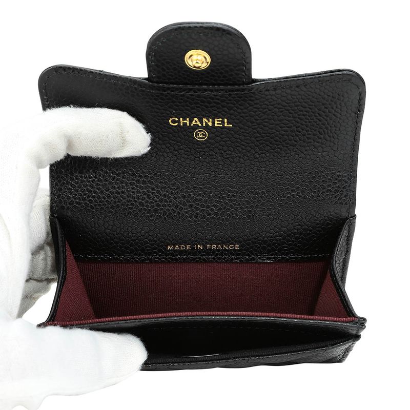 Chanel Card Case Porte-cartes A Rabat Classique Noir Black