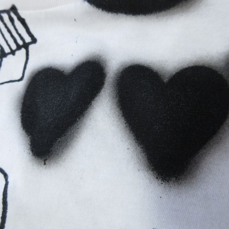 Good Prada Adam Neate Graphic Print Short Sleeve T-Shirt Cut and Sewn S White