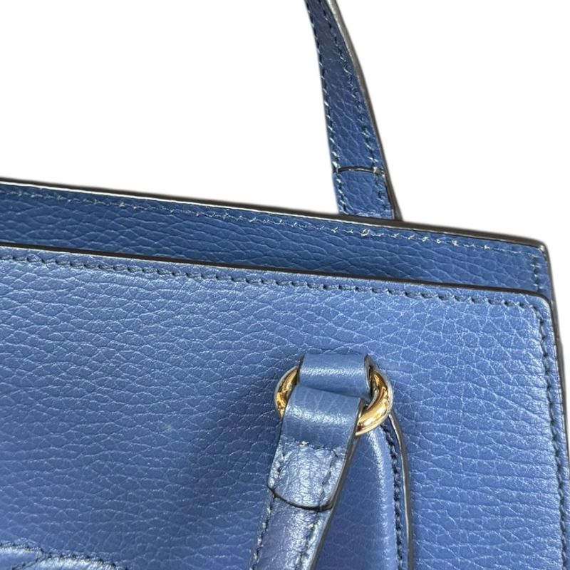 Gucci Outlet Interlocking G Soho Shoulder Bag Leather 607722 Blue Women's Gucci