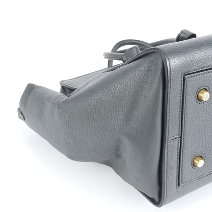 Celine Tie Bag Leather Tote Bag Shoulder Hand Gray Women's ERE Cw53-2