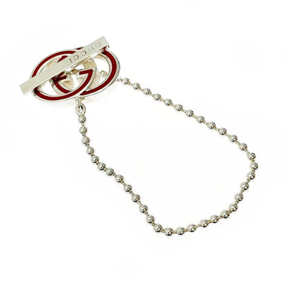 Gucci Silver Interlocking Ball Chain Bracelet with Storage Bag 21.3g 925
