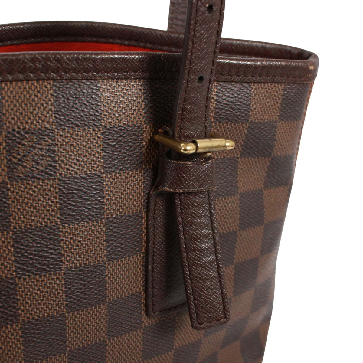 Louis Vuitton Marais Damier Ebene Leather Brown Tote Gold — view 11