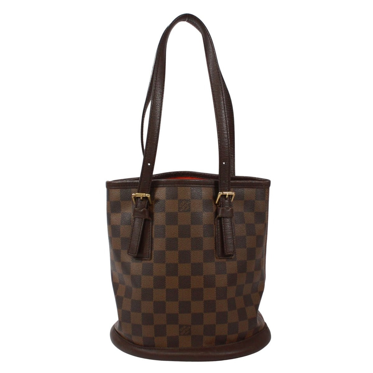 Louis Vuitton Marais Damier Ebene Leather Brown Tote Gold