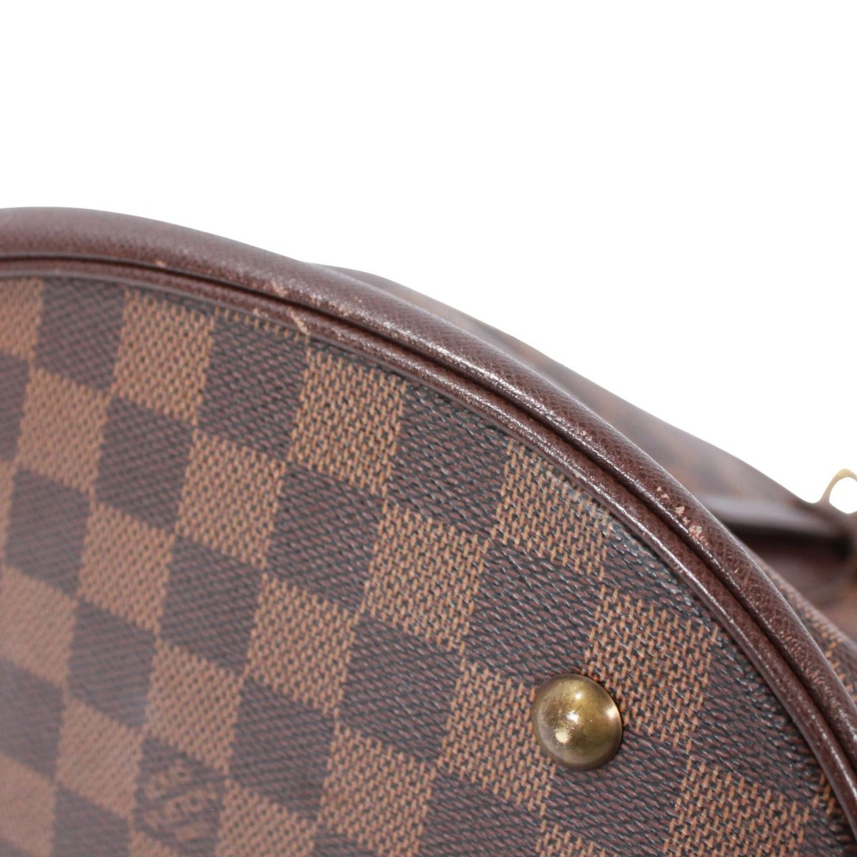 Louis Vuitton Marais Damier Ebene Leather Brown Tote Gold — view 13