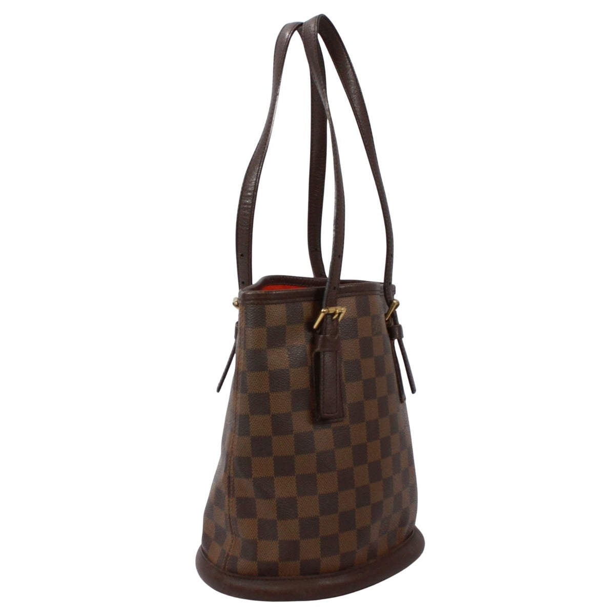 Louis Vuitton Marais Damier Ebene Leather Brown Tote Gold — view 2