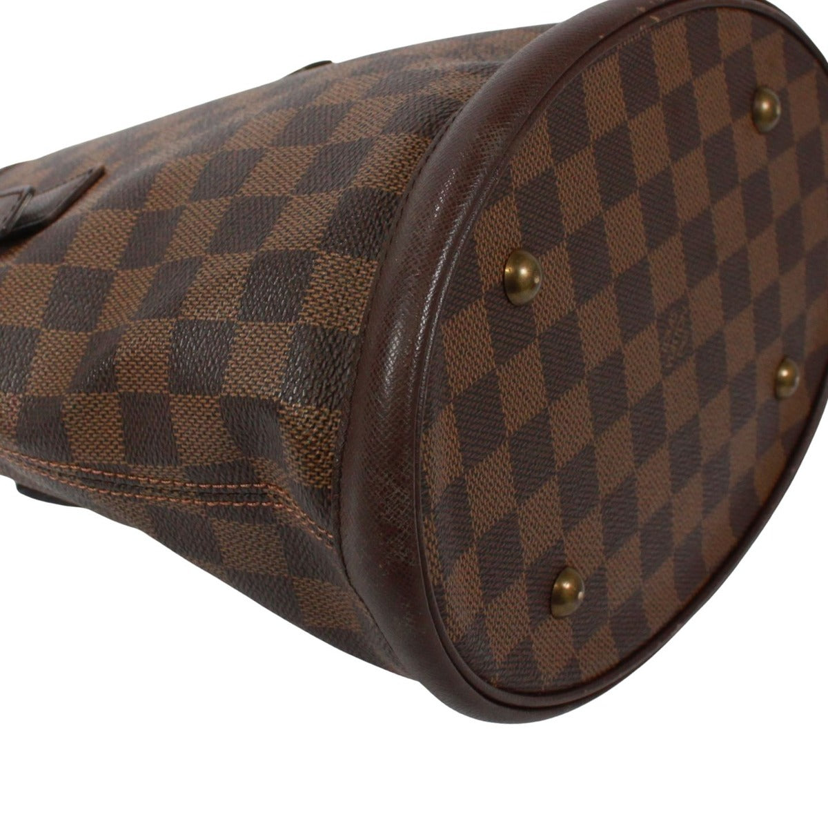 Louis Vuitton Marais Damier Ebene Leather Brown Tote Gold — view 6