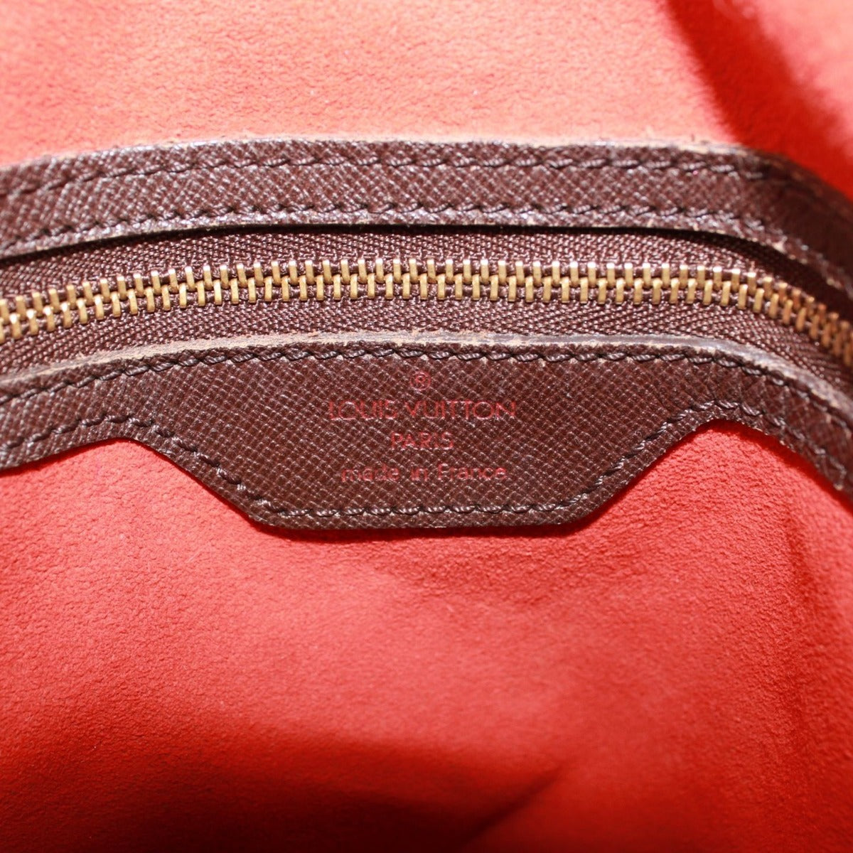 Louis Vuitton Marais Damier Ebene Leather Brown Tote Gold — view 9