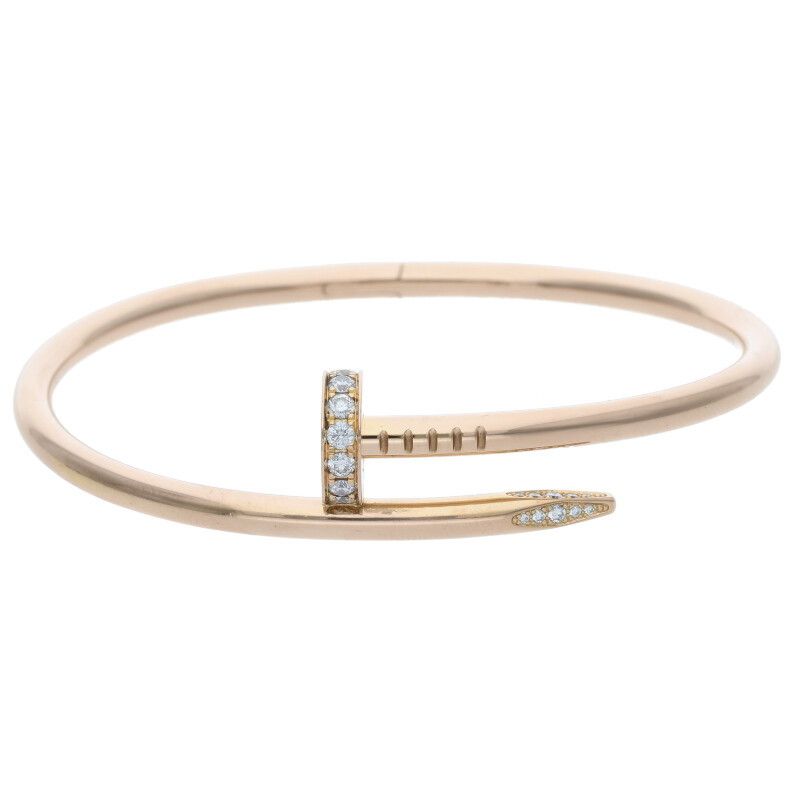 Cartier New Shape Juste UN CLOU Bracelet DIA 18K Pink Gold Juste Un Clou Half