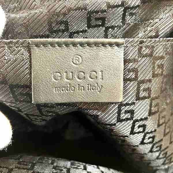 Gucci 203998 Black Canvas And Leather Bag Second Bag Men's