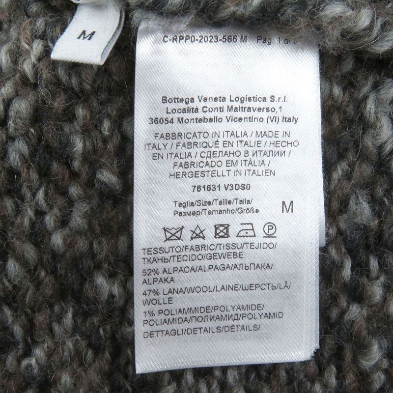Bottega Veneta 23AW 761631 Alpaca-blend Shawl Collar Knit Cardigan Brownish M
