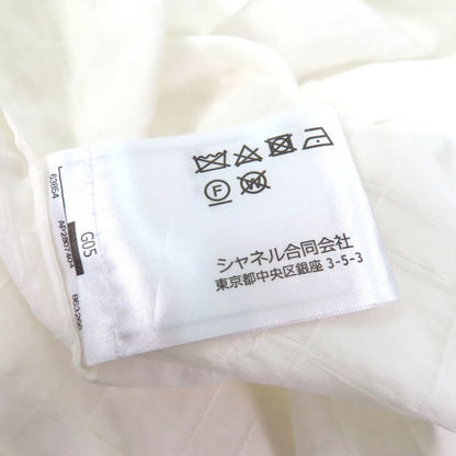 CHANEL P78855 Silk Blend Coco Mark Sleeveless Shirt Blouse With Logo Button