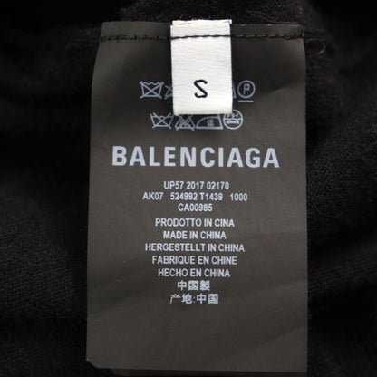 Balenciaga 524992 99% Virgin Wool Logo Embroidery Crew Neck Light Hand Knit