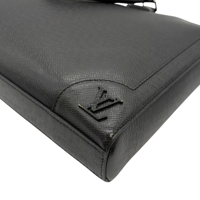 3267 Louis Vuitton Slim Briefcase Taiga M30810 LV Handbag Shoulder Business Bag