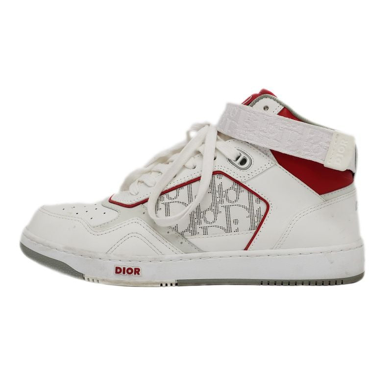 Dior Sneakers High Cut Trotter Pattern White Red Size